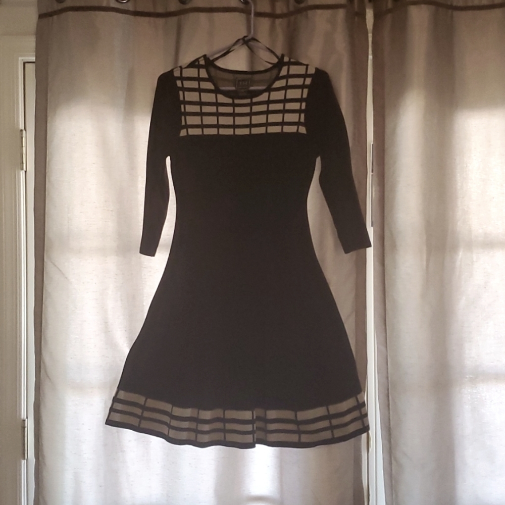 Black  and cream sweater dress